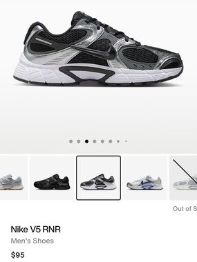 Nike Black and Silver Athletic Sneakers